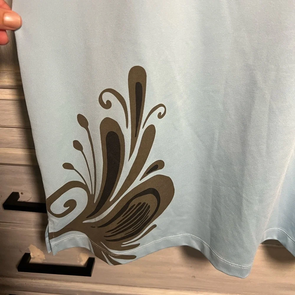 Athleta Light Blue Paisley Swirl Shoreline Swim Active Dress - Picture 2 of 7